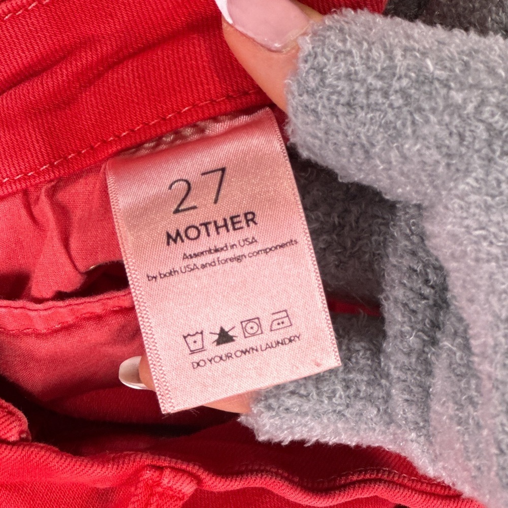 MOTHER Women’s Skinny Jeans Red Firecracker Ankle Size 27 - Picture 4 of 12